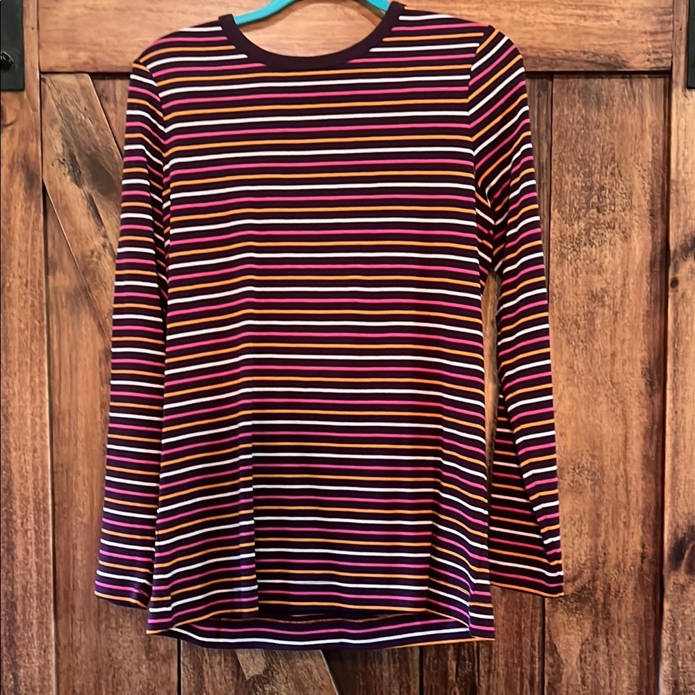 Duluth Trading Co Magenta, Pink and Orange Fitted Long Sleeve Tee